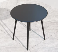 Table basse d'extérieur en acier au carbone pour balcon, idéale pour la maison, les salons de thé, les comptoirs de bar et les cafés - Noir