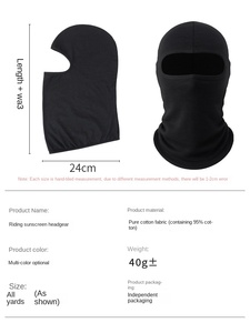 New Riding <b>Sunscreen</b> Neck Cotton Dustproof Breathable Hood Sunshade Motorcycle Cap Sweat-absorbent Model X120 X120 Adults Balacl - Product Image 2
