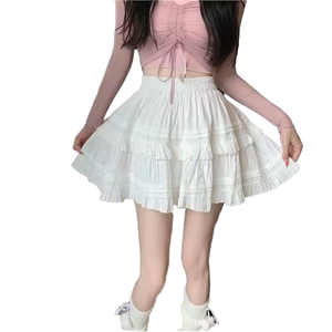 <span class=keywords><strong>Falda</strong></span> plisada bonita <span class=keywords><strong>con</strong></span> volantes de verano personalizada para mujer, minifalda corta de cintura alta <span class=keywords><strong>con</strong></span> ribete negro, minifalda de verano OEM - Product Image 2