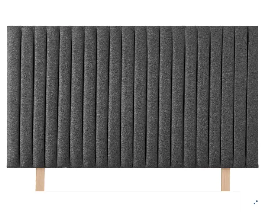 King Tufted Panel Dinding Catherine Soho Koleksi Headboard Headboard 3ft Tunggal Twill-Abu-abu Vertikal Bantalan Beludru