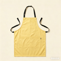 Tablier de travail décontracté haut de gamme en toile de coton avec poches pour hommes et femmes, idéal pour la cuisine, la pâtisserie et la restauration
