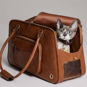 Moda lüks klas deri Pet taşıma çantası çanta 8kg küçük ölçekli köpekler kediler için evcil hayvan taşıyıcı torba - Product Image 1