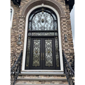 Puertas arqueadas de hierro forjado para puerta de entrada frontal de hierro forjado antiguo para decoración del hogar - Product Image 5