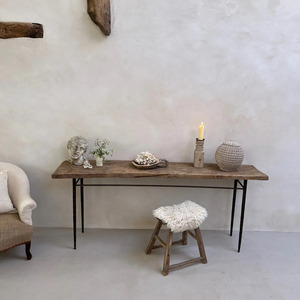 Wooden Side Table Solid Wood End Table Modern Bedside Furniture Handmade Rustic Design for Living Room Bedroom Hotel Apartment - Product Image 1