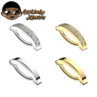 Anneaux de nombril en titane G23 pour femmes avec motif cloche en CZ 14G, bijoux clicker pour nombril