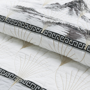 Juego de edredón de retazos estampado de 3 piezas de algodón prelavado de estilo hotelero diseño de edredón - Product Image 5
