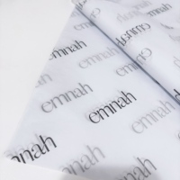 Custom Printed White Black Gift Tissue Paper 17gsm 100pcs Single Side Recycled Paper Wrapping Packaging for Clothing Shoes Logo