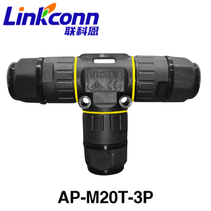 Conector Eléctrico en Forma de T con Abrazadera de Bayoneta de Tornillo M20 M25 de 90 Grados, Impermeable IP68, AP-M20T-3P - Product Image 2