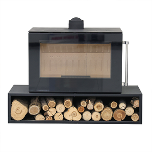 Estufa de <span class=keywords><strong>Leña</strong></span> de Diseño con Inserto de Vidrio Completo y Almacenamiento Inferior para <span class=keywords><strong>Leña</strong></span>, Ideal para Dormitorios de Hotel - Product Image 4
