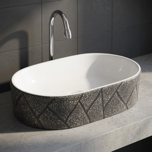 Vasque de comptoir ronde moderne en céramique noir mat à poser sur meuble pour hôpitaux et chambres à coucher, certifiée CUPC - Product Image 4