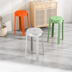 Sgabelli da pranzo impilabili in plastica colorata per la casa per mobili e pouf - Product Image 5