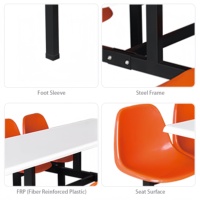 Ensemble de table et de chaises à manger modernes en fibre de verre Shanfeng pour 8 personnes, pour les cafétérias scolaires et les salles à manger de bureau