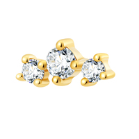 Métal éternel Style classique 14K or massif Piercing d'oreille Bijoux de cartilage Pierres de zircon Push-In Bijoux de piercing de mode