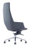 Chaise de bureau de direction en cuir de luxe au design moderne, accoudoirs fixes, confort ergonomique, structure en aluminium LS P-5157-A3, utilisation à domicile ou au bureau