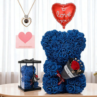 Zeepbloemen Rozenbeer Knuffelboeket Verjaardag Valentijnsdag Creatief Cadeau Rozenbeer met Cadeaubox