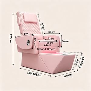 Fauteuil de pédicure électrique de luxe 3-en-1 avec massage mécanique 3D, lit de cils inclinable et prise de courant intégrée - Product Image 6
