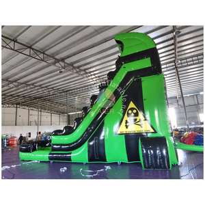 Toboggan aquatique gonflable à thème Green Toxic <span class=keywords><strong>avec</strong></span> <span class=keywords><strong>piscine</strong></span> à jets d'eau pour parc aquatique extérieur, jardin, été, enfants, adultes, <span class=keywords><strong>location</strong></span> pour fêtes et événements - Product Image 2
