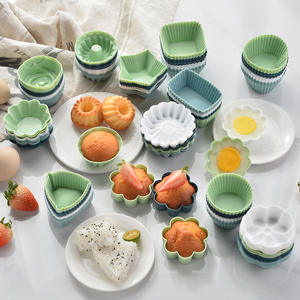 Morandi Ecológico Silicona Muffin Cup Set Corazón Estrella Rectangular Donut Cake Mold Fácil Liberación Variedad Formas Número Cuadrado PC - Product Image 1
