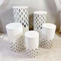 Nouveaux Ensembles de Socles Cylindriques en Métal Argenté et Doré Détachables pour Décoration de Fête de Mariage, Baby Shower, Table de Desserts et Gâteaux