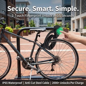 Candado para Bicicleta con Huella Dactilar a Prueba de Agua IP65, Candado Inteligente Antirrobo con Cable y Control por Aplicación Bluetooth para Bicicletas de Montaña y Carretera - Product Image 2