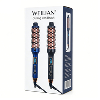 Ensemble de peigne et de brosse chauffants électriques avec fonction d'ions négatifs pour un coiffage professionnel personnalisé