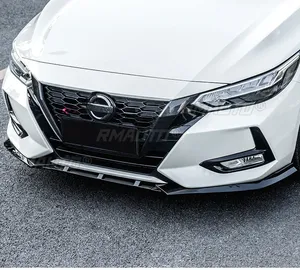 For Nissan Sylphy 2020-2022 Body Kit Front Bumper Lip Carbon Fiber Look Sport Style Front Bumper <b>Splitter</b> Guard Car Accessories - Product Image 3