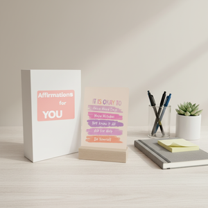 Boîte magnétique de luxe pour jeux de cartes d'affirmation, impression personnalisée, bord doré, cartes d'affirmation positives et inspirantes pour le bien-être personnel - Product Image 2