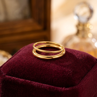 Bague triple couche en acier inoxydable 316L plaqué or 18 carats, étanche, hypoallergénique, inaltérable, bijoux pour femmes, logo personnalisé, vente en gros