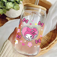 Vente en gros : Gobelets en verre de 16 oz avec couvercles et pailles, Bouteilles d'eau en verre avec logo personnalisé, Offre Spéciale pour Noël et Cadeau d'anniversaire pour maman