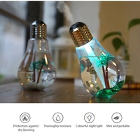 Humidificateur portable à ampoule, coloré et éblouissant, humidificateur d'air ultrasonique USB de bureau, diffuseur d'arômes 400 ml, brumisateur d'aromathérapie