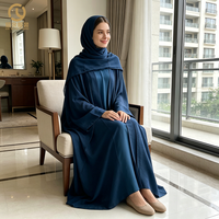 dames mode intérieur ouvert 2 pièces ensemble à manches longues dubaï turquie Ramadan abaya musulman longue robe pour les femmes