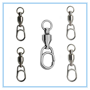 Anneau pivotant avec mousqueton ovale à tête unique soudée, nickelé, accessoire de pêche - Product Image 4