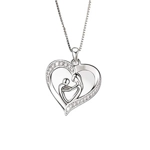 Collana con Ciondolo a Cuore Creativo Madre e Figlio per Donne, Design Abbraccio, Catena per Clavicola, Accessorio Quotidiano Significativo - Product Image 6