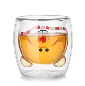 Gato dos desenhos animados 300ml Alta Borosilicato Vidro Parede Dupla Caneca De Café Estilo Bonito Copo de Leite para Crianças Pequeno-almoço e Jantar Drinkware - Product Image 5