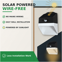 Lampe murale solaire LED 220lm 40H+ longue durée avec 2 modes intelligents, capteur de mouvement PIR, IP65 pour la décoration de jardin, clôture, cour