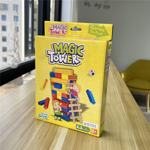Enfants et adultes, 40 pièces, petit ensemble éducatif de voyage, jouets en plastique, tour de culbute, blocs de construction empilables, jeu de société avec <span class=keywords><strong>dés</strong></span> - Product Image 6
