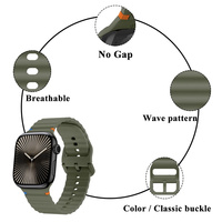Bracelet en caoutchouc de Silicone à coudre Design Wave pour bracelet de montre Apple 42mm 46mm 44mm 45mm 41mm 40mm 49mm