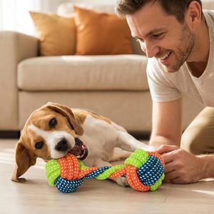 Jouet interactif créatif en corde de coton coloré et résistant aux morsures pour chien, jouet à mâcher pour animaux de compagnie, jouet de mouvement interactif - Product Image 6