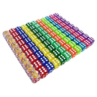 Jeu de dés à 6 faces en acrylique transparent de 16 mm, dés carrés multicolores avec sac de rangement, accessoires pour jeux de société, casino et fêtes