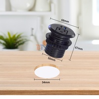Enchufe de Mesa Integrado en Sofá, IP44, 1 Tomacorriente Estándar Estadounidense Tipo A+C, Enchufe de Carga USB, Cable de Alimentación de 150 cm