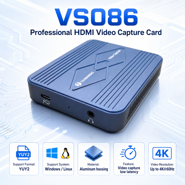Thunderbolt 3 USB4 4K*60Hz HDMI Video Capture Card Low Latency VRR HDR Loop Out DSL6540 for Live Streaming Gaming
