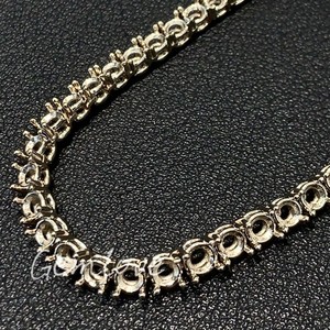 Cadena de eslabones cubanos de oro de 14K/18K para hombres con diseño de incrustaciones de diamantes de hielo, cadena de ranura hueca, piedras personalizables - Product Image 5