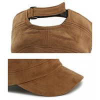 Casquette Cadet Unisexe en Faux Daim Solide avec Œillets Latéraux et Sangle Réglable – Chapeau Militaire Décontracté pour l'Extérieur – Casquette Newsboy en Gros