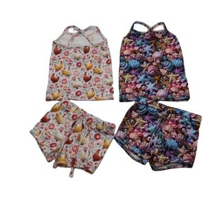 Qingli OEM Custom fabbrica ragazze bretelle Set corto con conchiglia e conchiglia stampa in fibra di bambù per ragazzi - Product Image 1