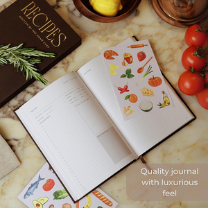 Diario Escolar, Cuaderno, Tapa Dura, Cubierta de Tela, Título con Lámina Dorada, Recetas Escribidas por The Home Chef, Libro de Regalo - Product Image 3