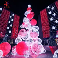 Árbol de Navidad LED Artificial gigante para exteriores, decoración de árbol de Navidad, 18 años de experiencia, 20 pies, 30 pies, 40 pies, 50 pies
