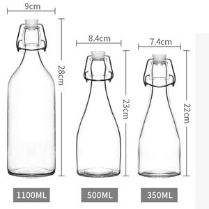 <span class=keywords><strong>Precio</strong></span> de fábrica, botella de agua de leche de jugo de bebida de vidrio redondo transparente vacía con tapa abatible - Product Image 5