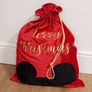 Bolsa de Regalo Navideña de Terciopelo Rojo de Lujo, con Diseño de Ratón Navideño, para Regalos de Navidad - Product Image 5