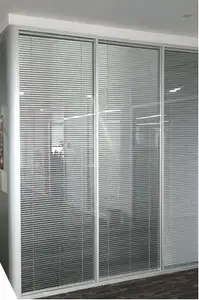 Office Tempered Glazed Aluminum Frame Glass Partition Wall Office Solid High Partition