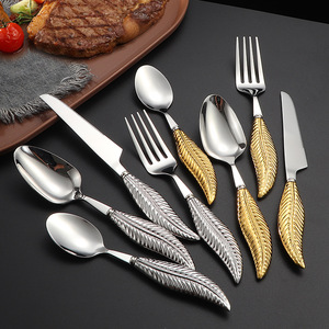 Cubertería de Acero Inoxidable 304 con Mango de Cerámica, Cuchillo para Carne/Horquilla/Cuchara de Té, Juego de Postre para Hotel - Product Image 3